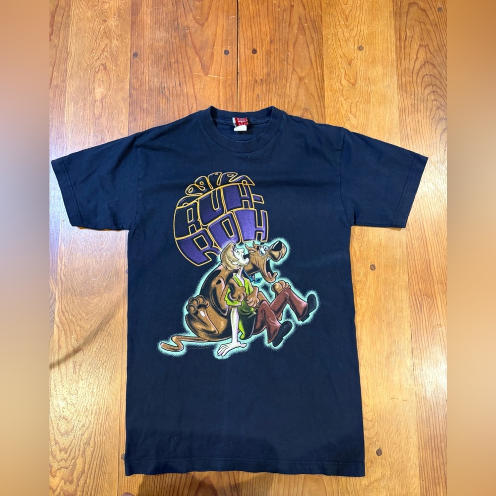 Vintage 1997 Scooby Doo RUH ROH GIANT T Shirt Medium Navy